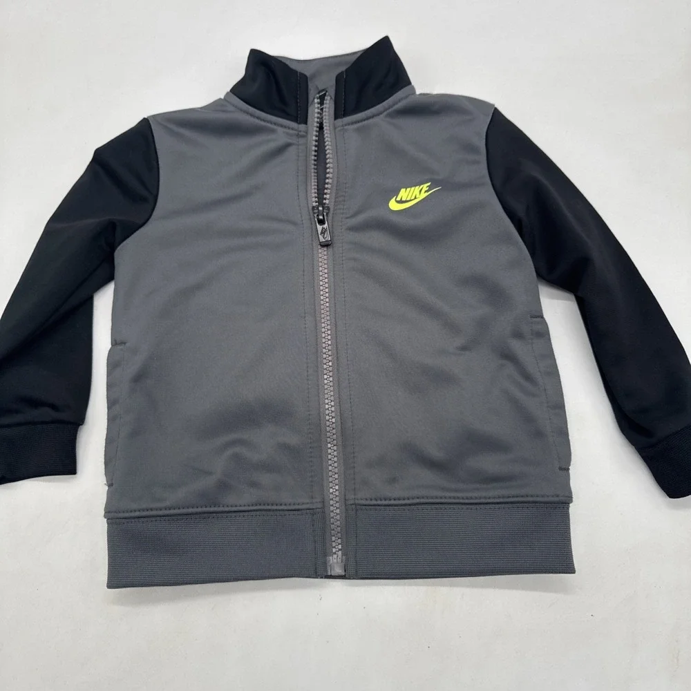 Baby Boys Nike Full Zip Track Jacket 18 Months Gray Colorful Back Just Do It